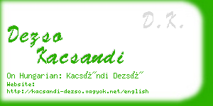 dezso kacsandi business card